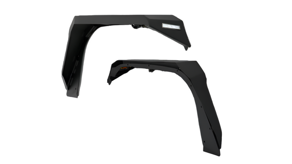 Jeep Wrangler JL & Gladiator JT 2018–2024 Front Fender Flares – 7” High Clearance, Switchback Lights – Body Armor 4x4